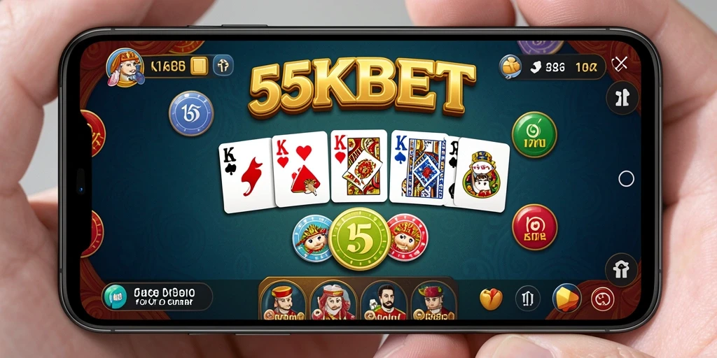 Tampilan screenshot menunjukkan gameplay seru 55KBET dalam permainan Domino.