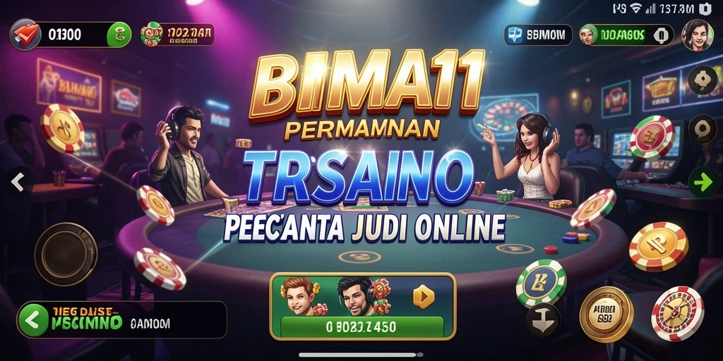 Screenshot utama BIMA11 menampilkan gameplay kasino yang memukau.