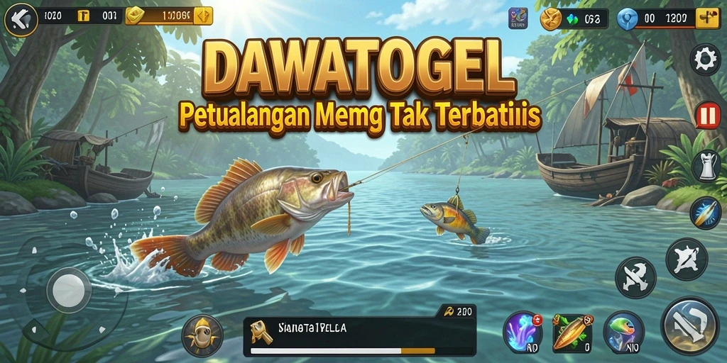 Tampilan menakjubkan dari gameplay DAWATOGEL dengan aksi memancing yang mendebarkan.