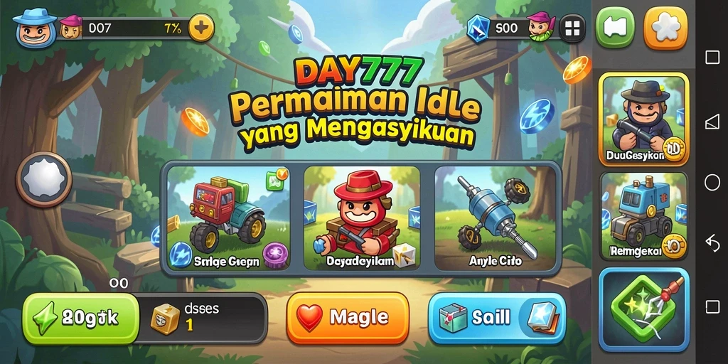 Tampilan gameplay DAY777 yang seru dan menantang dalam kategori Idle.