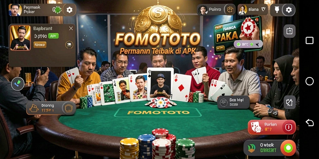 Tampilan gameplay yang mendebarkan dan interaktif dalam FOMOTOTO.