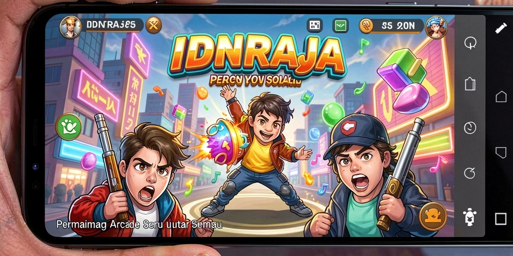 Tampilan screenshot permainan Arcade IDNRAJA yang menyenangkan.