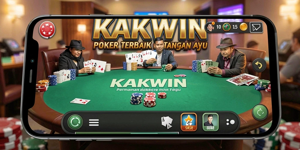 Screenshot KAKWIN menampilkan antarmuka permainan poker yang menarik.