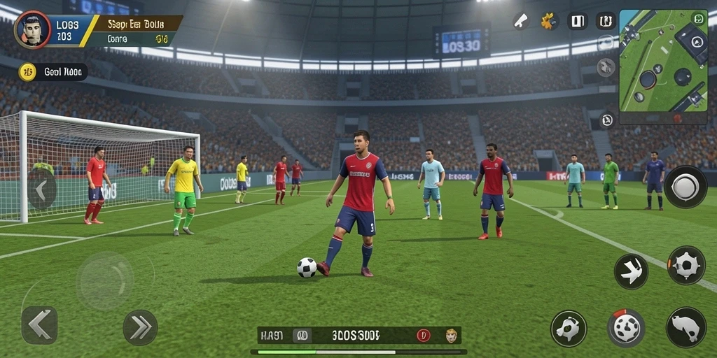 Tampilan gameplay seru dari LOS303 dengan aksi sepak bola yang dinamis.