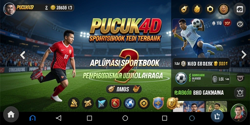 Tampilan screenshot utama PUCUK4D menunjukkan antarmuka taruhan olahraga yang menarik.