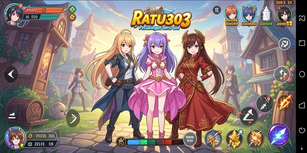 Screenshot menunjukkan aksi seru dalam pertempuran RATU303.