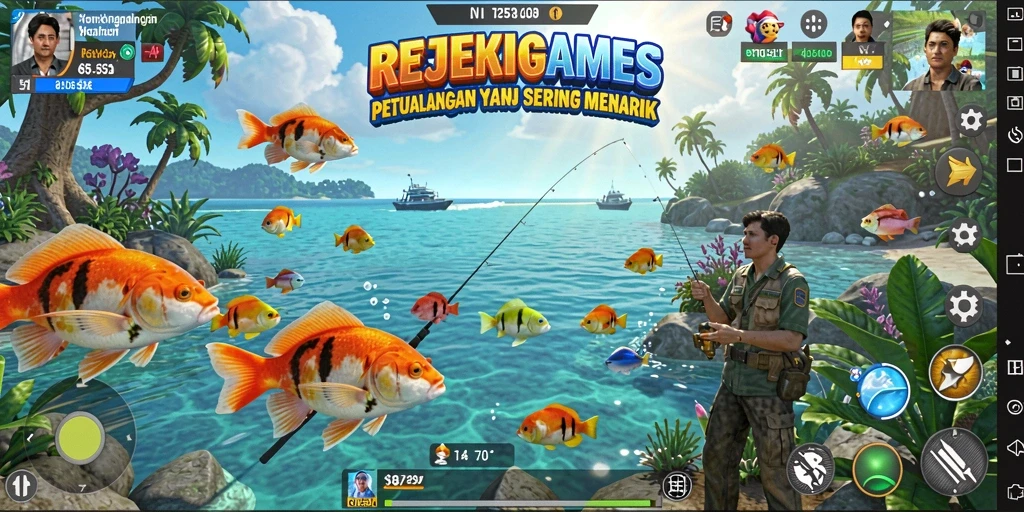 Screenshot menampilkan pengalaman memancing yang mendebarkan.