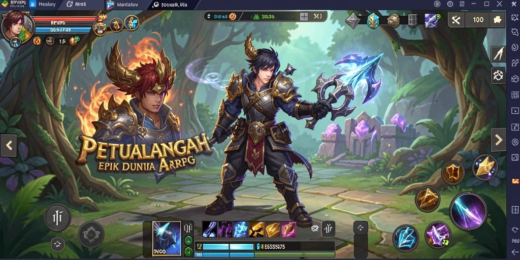 Tampilan gameplay epik dalam petualangan ARPG RPVIP5.