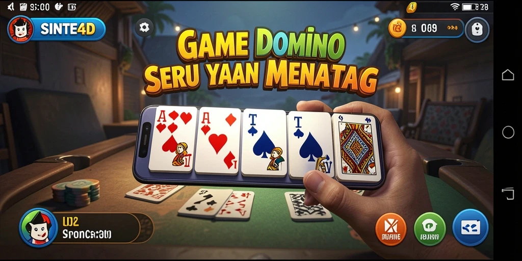 Tampilan game Domino yang seru dan interaktif dalam SINTE4D.