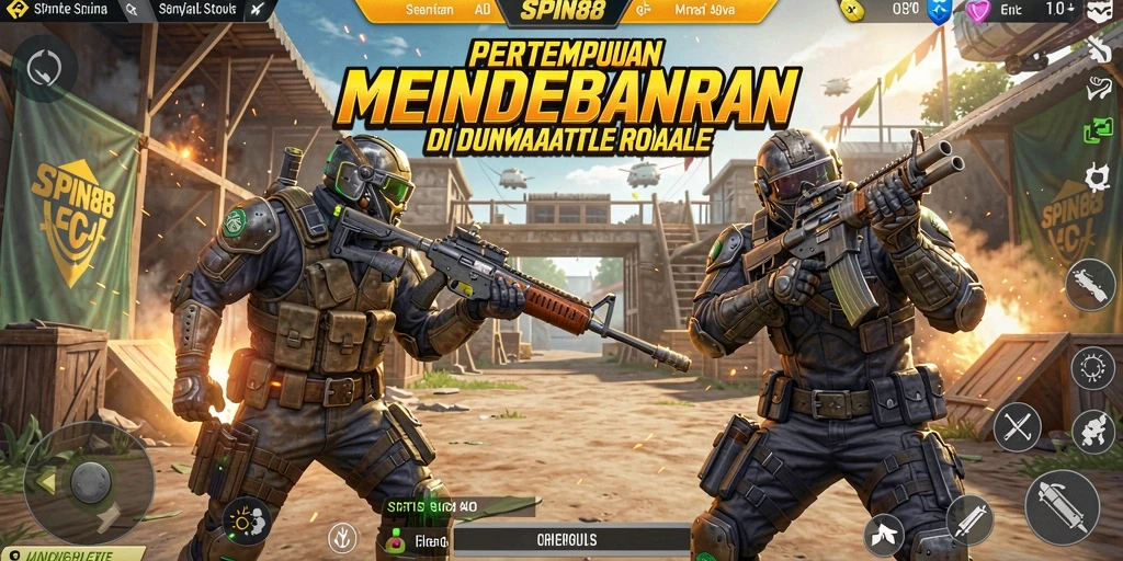 Screenshot SPIN88 menampilkan aksi mendebarkan dalam pertempuran Battle Royale.